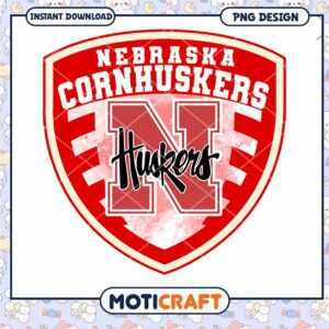 Nebraska Cornhuskers Shield Logo PNG Instant Download