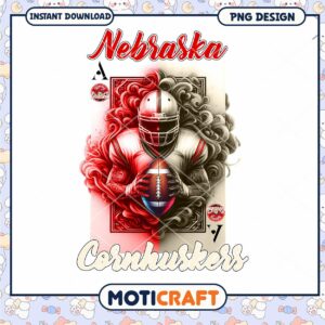 Nebraska Cornhuskers Football PNG Design Instant Download