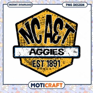 NC A&T Aggies Est 1891 Vintage Logo Design PNG Download