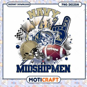 Navy Midshipmen Sports PNG Design for Instant Download