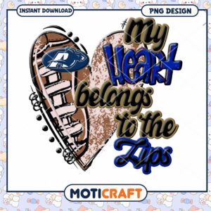 My Heart Belongs to the Zips Football PNG Design Download