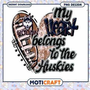 My Heart Belongs to the UConn Huskies PNG Design Download