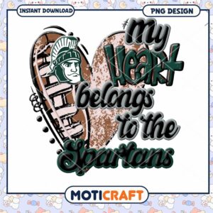 My Heart Belongs to the Spartans PNG Design Download