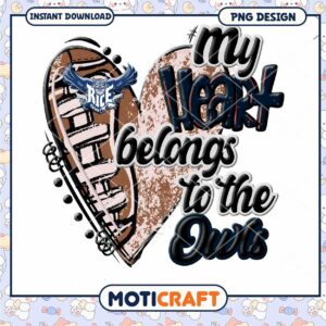My Heart Belongs to the Rice Owls PNG Design Download