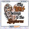 My Heart Belongs to the Longhorns PNG Design Download