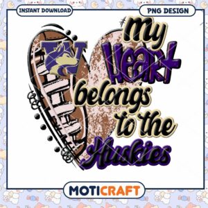 My Heart Belongs to the Huskies PNG Design Download