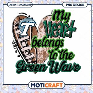 My Heart Belongs to the Green Wave PNG Design Download