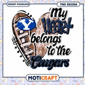 My Heart Belongs to the Cougars PNG Instant Download