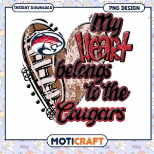 My Heart Belongs to the Cougars PNG Digital Download