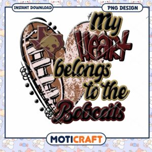 My Heart Belongs to the Bobcats PNG Instant Download Design