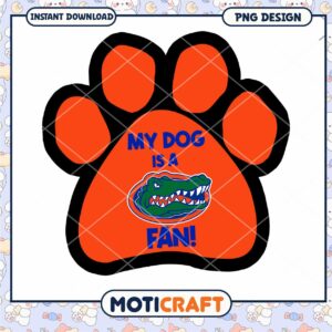 My Dog is a Gator Fan Paw Print PNG