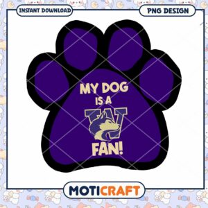 My Dog is a Fan Purple Paw Print PNG Design Download