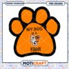 My Dog Is a Fan Orange Paw Print PNG Design Download