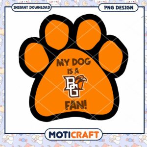 My Dog Is a Fan Orange Paw Print PNG Design Download