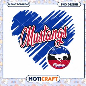 Mustangs PNG Design Heart Cheer Spirit Download Art