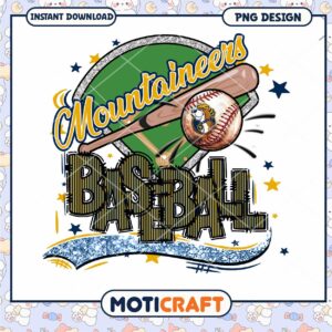 Mountaineers Baseball PNG Design for Instant Download