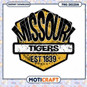 Missouri Tigers Vintage Logo Design Instant Download PNG