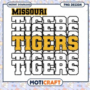 Missouri Tigers Sporty PNG Design for Instant Download