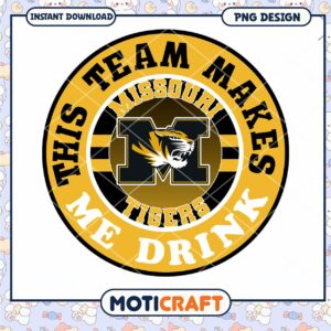 Missouri Tigers Team Spirit Drink PNG Design Download