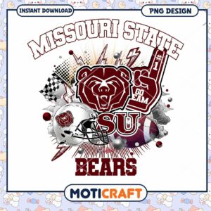 Missouri State Bears Football PNG Design Instant Download