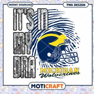 Michigan Wolverines DNA Football Fan T Shirt Design PNG