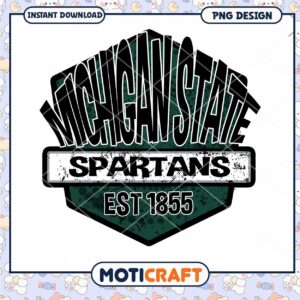 Michigan State Spartans Vintage Est 1855 PNG Design