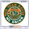 Miami Hurricanes Team Makes Me Drink PNG Design Download