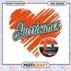 Miami Hurricanes PNG Design Heart Graphic Download