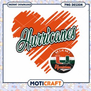 Miami Hurricanes PNG Design Heart Graphic Download