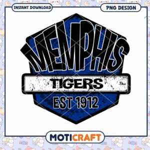 Memphis Tigers Vintage Logo Design PNG Download