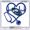 Medical Heartbeat Design with Stethoscope PNG Art
