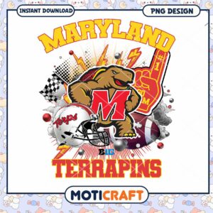 Maryland Terrapins Football Art PNG Instant Download