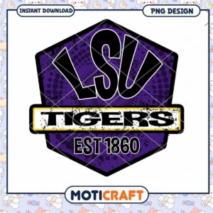 LSU Tigers Vintage Style PNG Instant Download Design