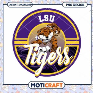 LSU Tigers Instant Download PNG Design for Fans