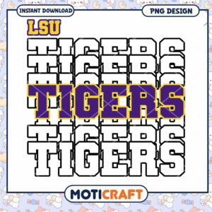 LSU Tigers Bold Design PNG Instant Download Art