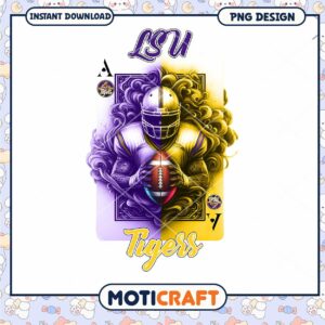 LSU Tigers Football PNG Design Instant Download Art
