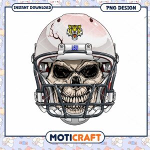LSU Skull Football Helmet PNG Digital Download Art