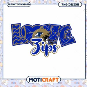 Love Zips Football PNG Design Instant Download Art