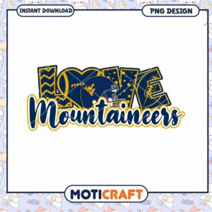 Love Your Mountaineers Football PNG Instant Download Design