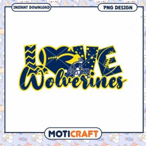 Love Wolverines Football PNG Graphic Design Download