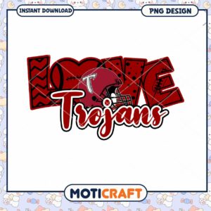 Love Trojans Football Theme PNG Instant Download Design