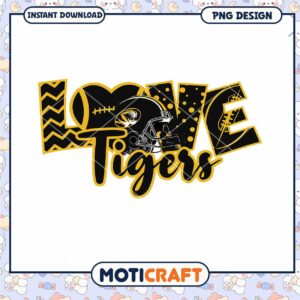 Love Tigers PNG Football Design