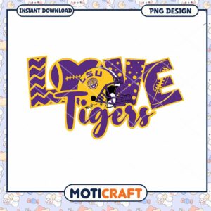 Love Tigers LSU Football PNG Design for Fans Decor