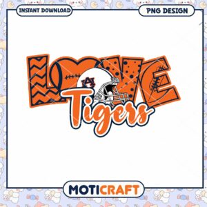 Love Tigers Football Design for Instant Download PNG