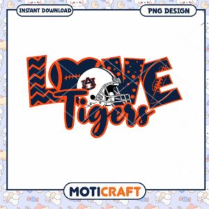 Love Tigers Football Design PNG Instant Download File