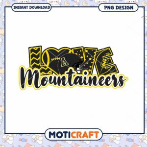Love the Mountaineers Football PNG Design Download Today