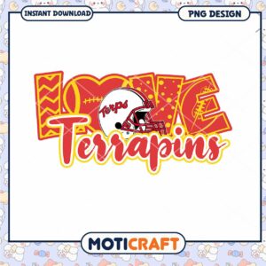 Love Terrapins Football PNG Design Instant Download Art