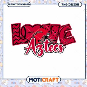 Love the Aztecs Football PNG Design for Fans and Apparel