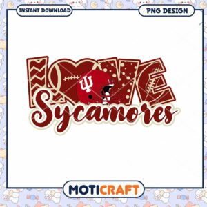 Love Sycamores Football PNG Design for Fans Instant Download