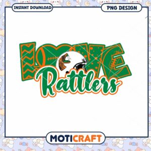Love Rattlers Football PNG Design Instant Download Artwork